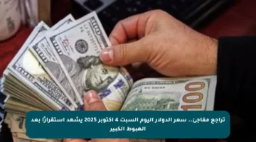 تراجع مفاجئ.. سعر الدولار اليوم السبت 4 أكتوبر 2025 يشهد استقرارًا بعد الهبوط الكبير